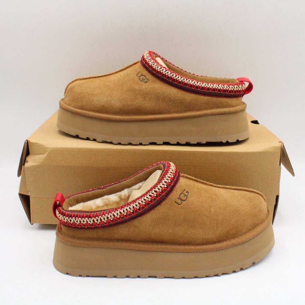 NIDB UGG Women's Tazz Slippers with UGGbraid Trim in Chestnut US Size 7